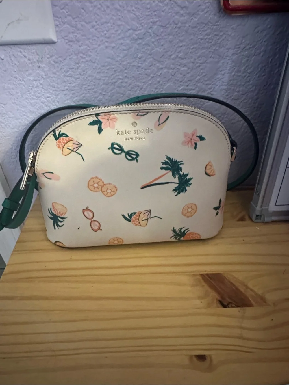 kate spade Cream Tropical Motif Crossbody Bag